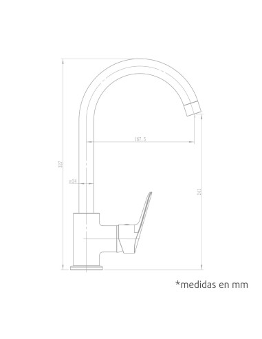 Monomando Duero Sink High Vertical Spout