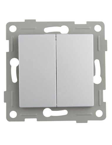 Interrupteur encastrable double titane Onlex 10A 250V