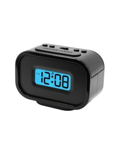 Orologio digitale nero con sveglia e luce notturna