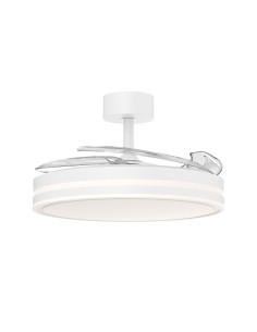 Weißer LED-Retraktile Deckenventilator 60W 3 Flügel 107cm 2