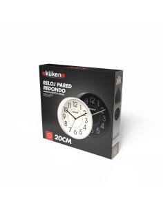 Black Round Wall Clock 20 cm KÜKEN 2