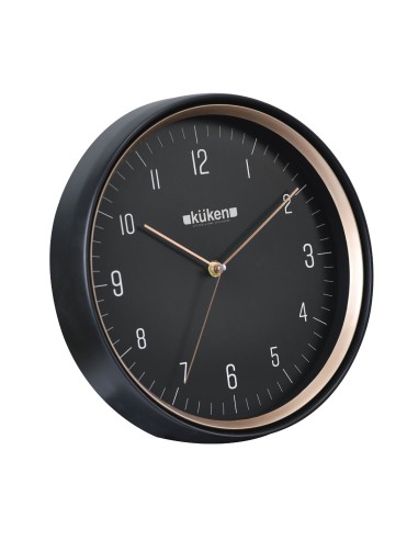 Black Round Wall Clock 30 cm Küken