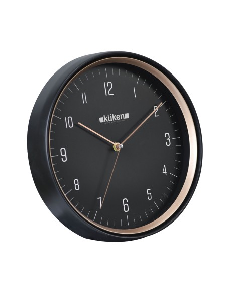 Black Round Wall Clock 30 cm Küken