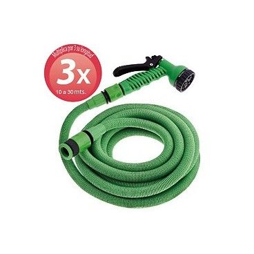 Manguera Extensible Riego Compacto 10 A 30 Metros Con Pistola 7 Posiciones 08070504