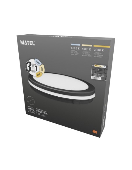 Black Round LED Wall Sconce 20W CCT IP65