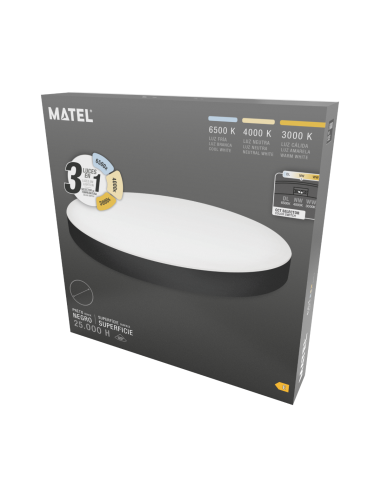 Round LED Ceiling Surface Black 300mm 24W CCT