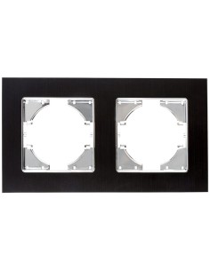 Cadre d'Encastrage Aluminium Noir Onlex 2 Éléments Horizontal
