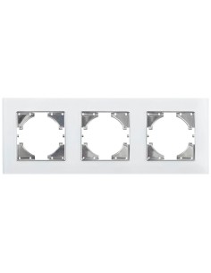 Onlex White Glass Recessed Frame 3 Elements