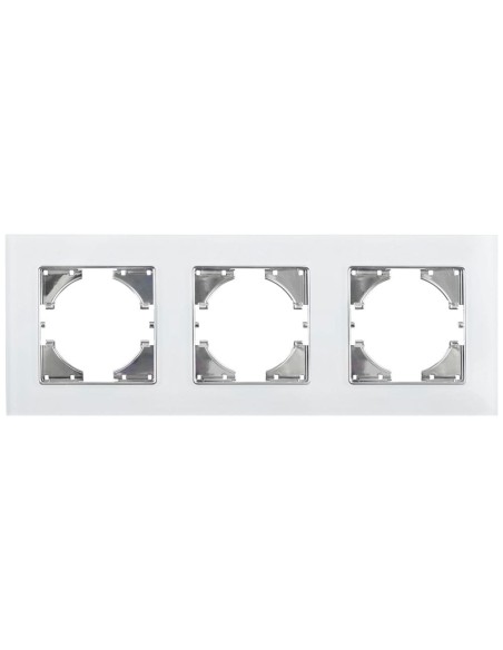 Onlex White Glass Recessed Frame 3 Elements
