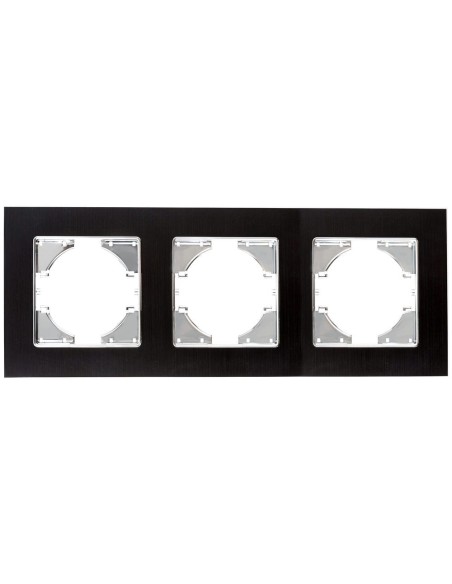 Quadro Preto em Alumínio Onlex 3 Elementos Horizontal