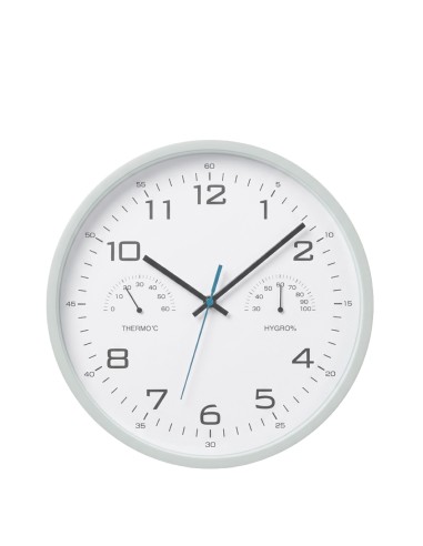 Kuken wall clock hygrometer thermometer white round 30 cm