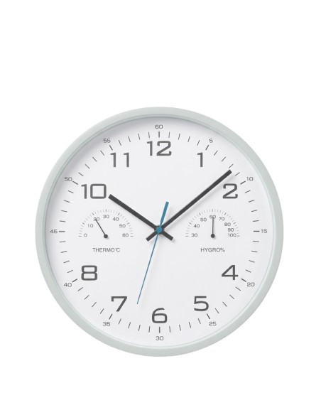 Kuken wall clock hygrometer thermometer white round 30 cm