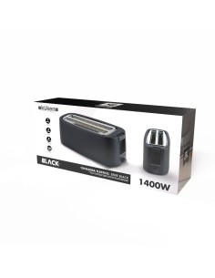 Plastic Toaster 4 Pieces 1400W Matte Black 2
