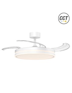 White Retractable Ceiling Fan LED 55W Küken