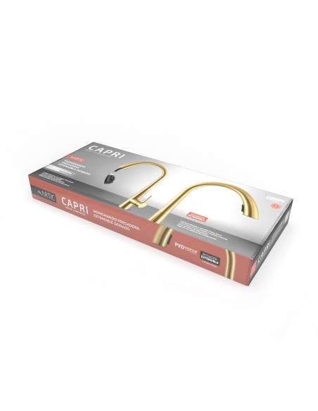 Monomando Évier Extensible Capri Or Finition PVD