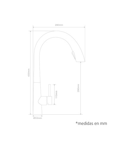 Monomando Évier Extensible Capri Or Finition PVD