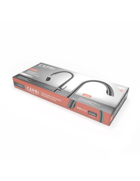 Single-lever Extensible Sink CAPRI Titanium PVD