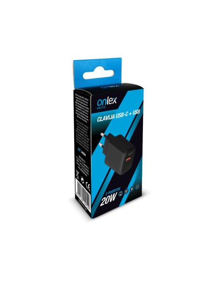 Caricatore Tipo C e USB Doppio 20W Nero