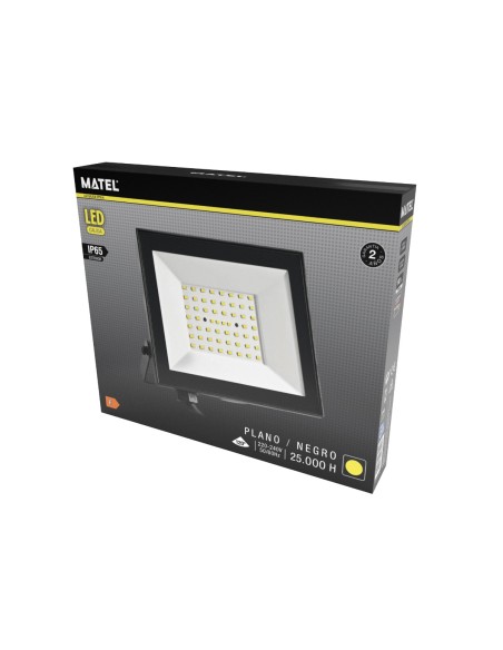 Flat Black LED Matel Projector 75W Warm