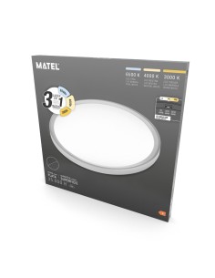 Round LED Panel Silver Surface 230mm 18W 3CCT 2