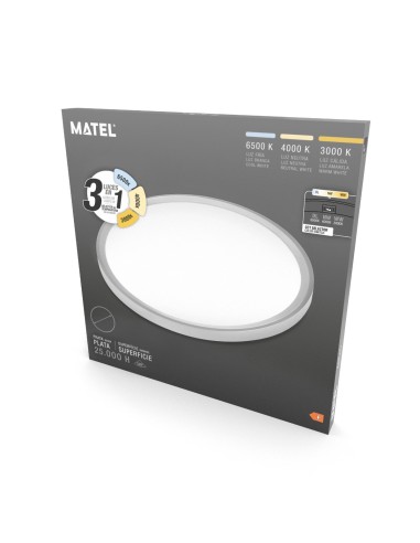 Rundes LED-Panel Silberoberfläche 230mm 18W 3CCT