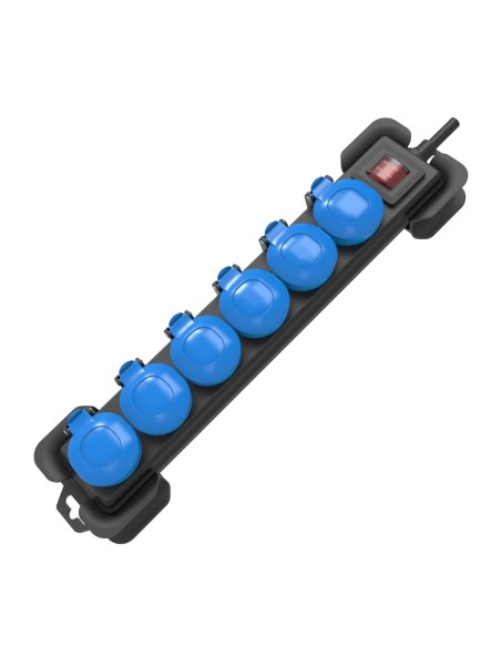 Onlex 6-socket plug base IP54 with switch and 1.5m cable