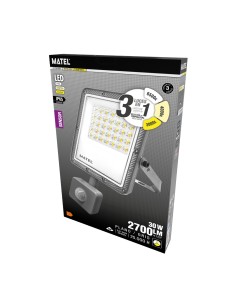 Proyector LED Sensor Plano MATEL Gris 30W 3CCT 2