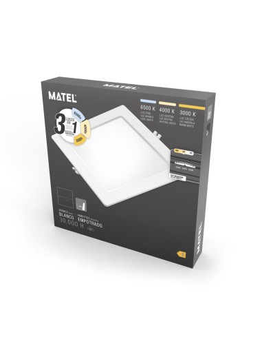Downlight LED Empotrable Cuadrado 18W CCT