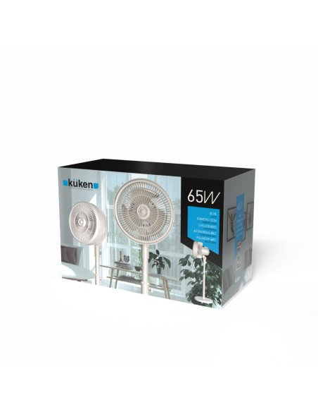 Küken Adjustable Stand Fan 65W White with Oscillating Head