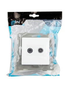 Recessed TV/FM-Satélite Onlex Intermediate White 10A 2