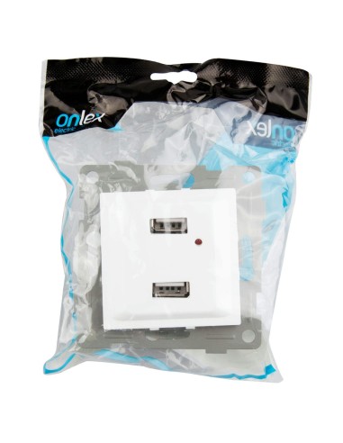 Onlex Double Embedded USB White 2.1A 230V