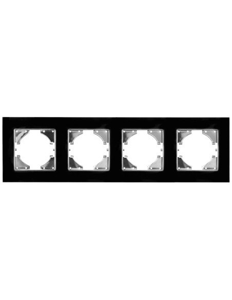 Cadre Encastrer Verre Noir Onlex 4 Éléments