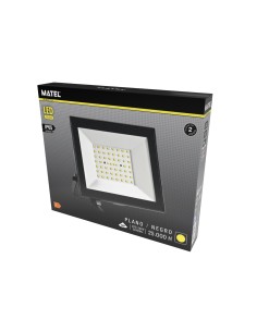 Flat Black Matel LED Projector 100W Warm Light IP65 2