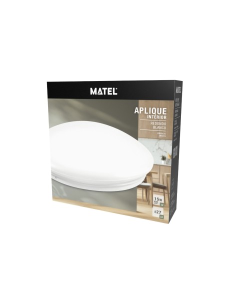 Aplicador LED Redondo Matel Branco 330mm com Dupla Base E27
