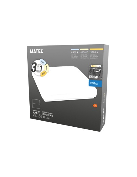 Applique LED extra-piatta quadrato 32W con Selector CCT