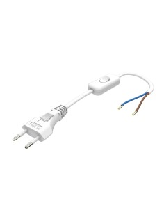 Cable de conexión con interruptor 1,5m 2x0,75mm² blanco