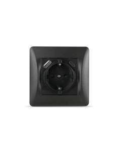 Recessed Graphite USB-A USB-C Socket 10A 230V