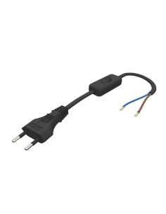 Cabo de conexão com interruptor 1,5m preto 2x0,75mm²