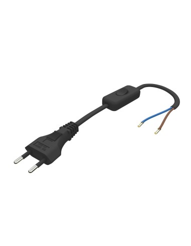 Cabo de conexão com interruptor 1,5m preto 2x0,75mm²