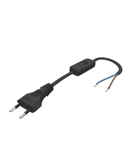 Cabo de conexão com interruptor 1,5m preto 2x0,75mm²