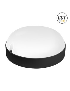 Matte Black Round Outdoor LED Wall Light 12W CCT