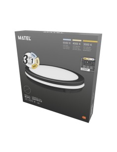 Black Round LED Wall Sconce 40W CCT 400mm IP65 2