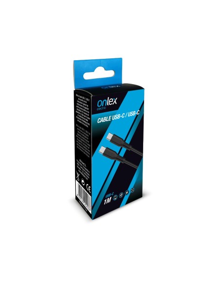 Câble chargeur Onlex Type-C vers Type-C 1 mètre noir