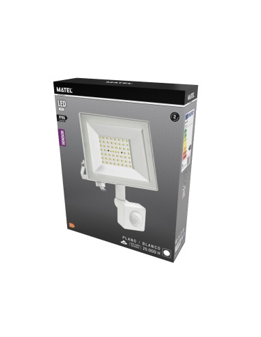 MateL Flat White 100W LED Projector with Dusk Sensor
