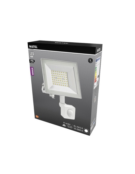 MateL Flat White 100W LED Projector with Dusk Sensor