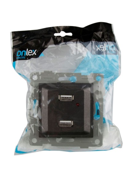 Prise USB double encastrable graphite Onlex 16A 250V