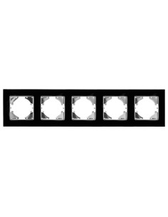 Quadro embutir S-EMBED em vidro preto ONLEX com 5 elementos