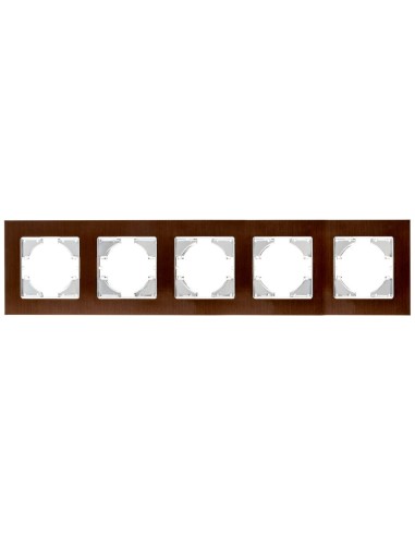 Cadre d'Encastrer Aluminium Marron Onlex 5 Éléments Horizontal