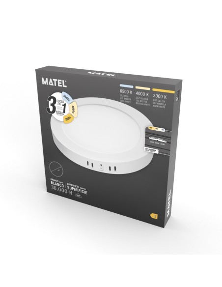 Round Surface Downlight LED 24W CCT Polycarbonate