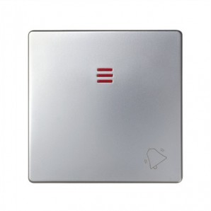 Tecla pulsador campana con luminoso aluminio SIMON 82015-33